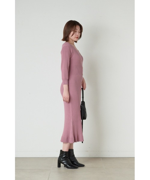 SNIDEL（スナイデル） ニットワンピース ONE SIZE パープル レディース