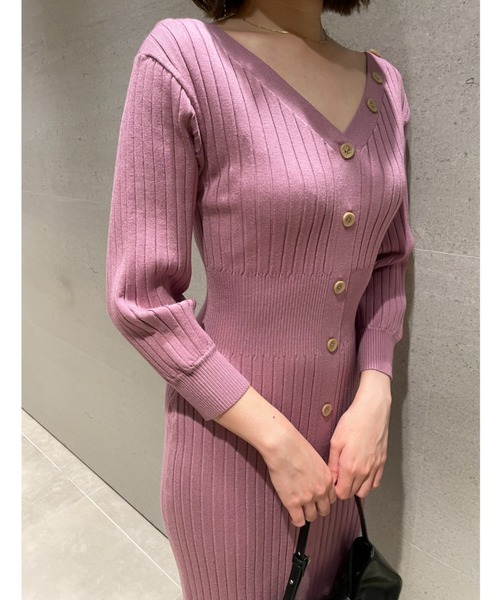 SNIDEL（スナイデル） ニットワンピース ONE SIZE パープル レディース