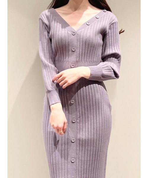 SNIDEL（スナイデル） ニットワンピース ONE SIZE パープル レディース