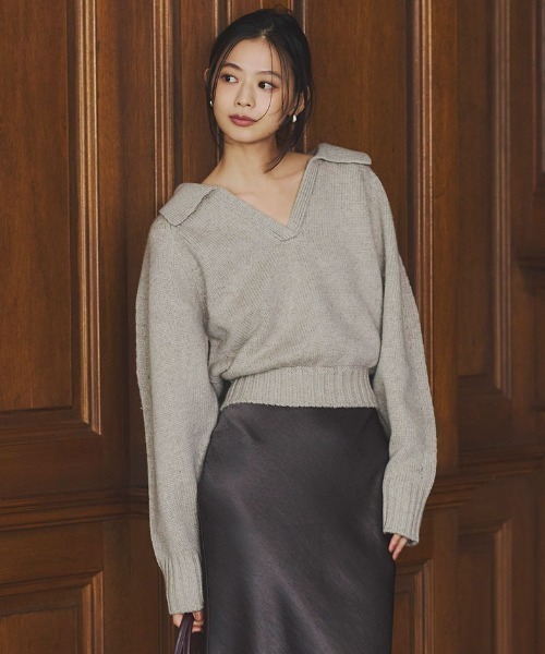 anuans（アニュアンス） ニット セーター スキッパーメランジニット