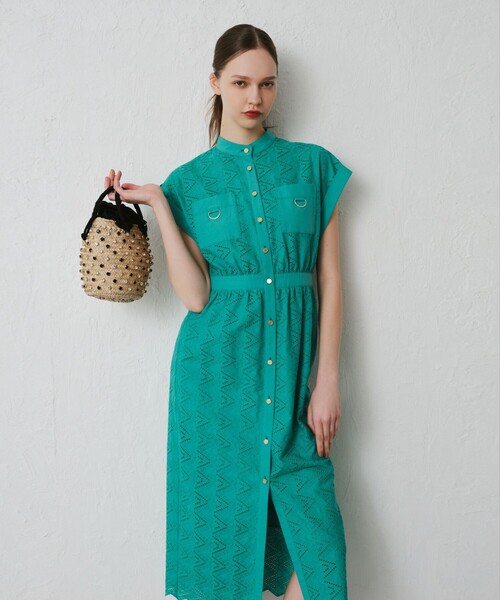 「LOULOU WILLOUGHBY」 半袖ワンピース 2 ホワイト レディースの画像