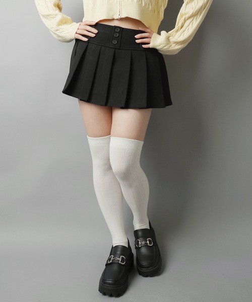 SPINNS（スピンズ） スカート インパンレイヤード風プリーツミニ