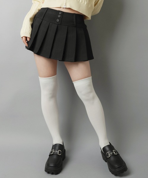 SPINNS（スピンズ） スカート インパンレイヤード風プリーツミニ