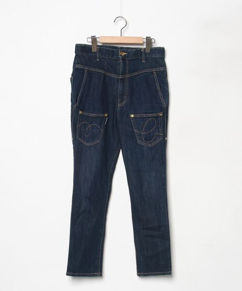 メルシーボークー のびのびデニム mercibeaucoup,（メルシーボークー） デニムパンツ 0 ネイビー