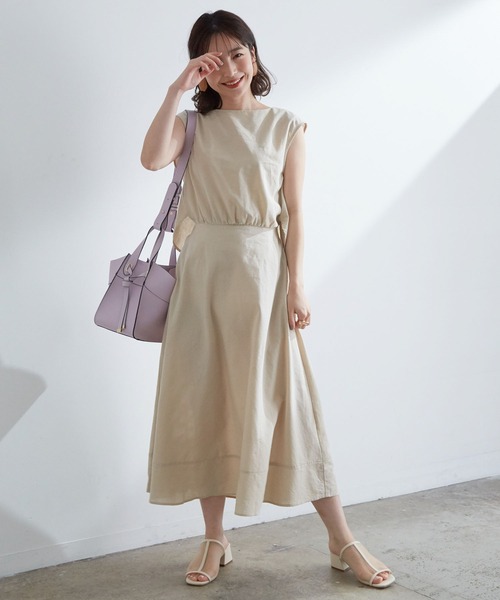 「VIS」 ノースリーブワンピース FREE ベージュ レディース_画像3