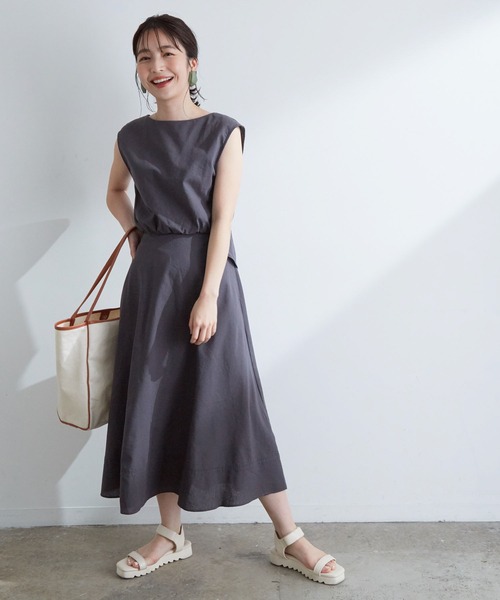 「VIS」 ノースリーブワンピース FREE ベージュ レディース_画像9