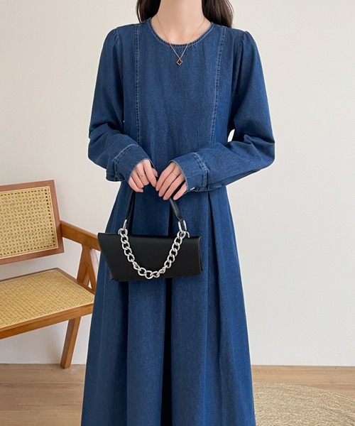 Diosfront 長袖ワンピース FREE ネイビー レディース : ZOZOTOWN Yahoo