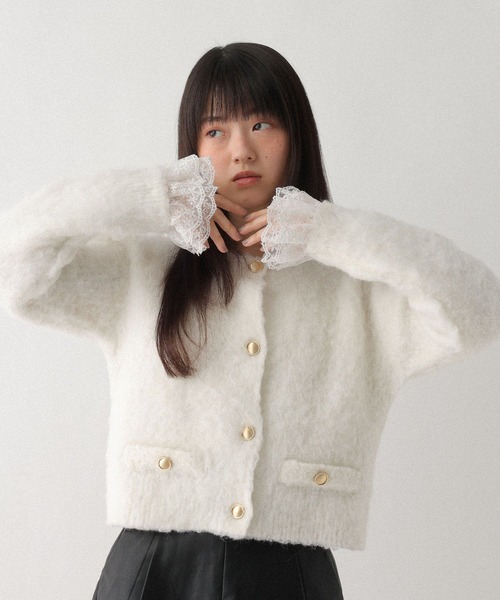 Heather（ヘザー） カーディガン 2WAYシャギーボタンカーディガン 