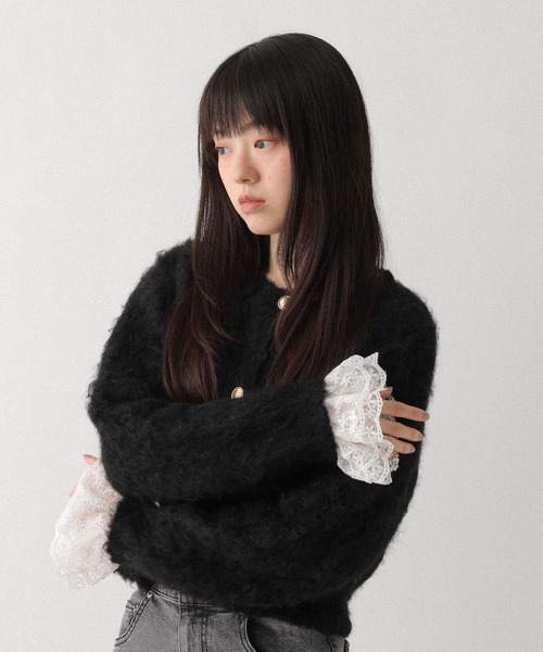 Heather（ヘザー） カーディガン 2WAYシャギーボタンカーディガン