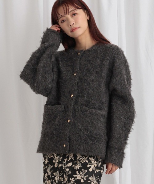 未使用タグ付 ステートオブマインド モヘヤ カーディガン 現行モデル 洗える SAINT Mxxxxxx CARDIGAN MOHAIR Black