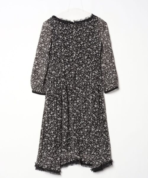 M'S GRACY（エムズグレイシー） 花柄7分袖ワンピース 36 ブラック