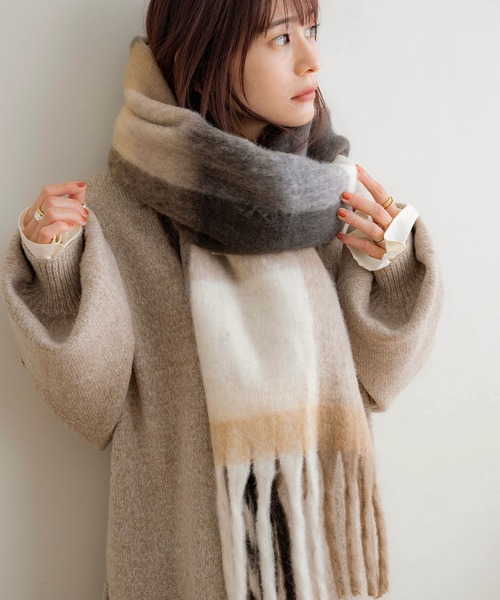 「NOAHL」 マフラー FREE ブラウン レディース_画像2