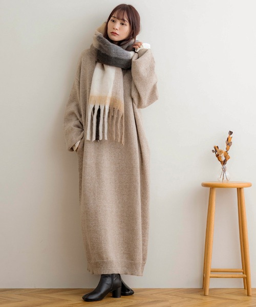 「NOAHL」 マフラー FREE ブラウン レディース_画像3