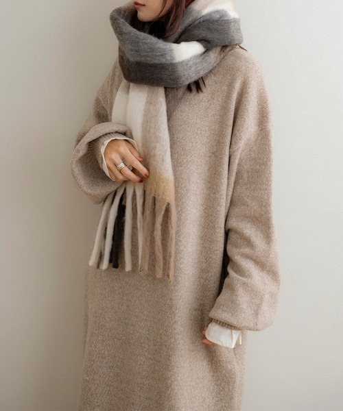 「NOAHL」 マフラー FREE ブラウン レディース_画像5