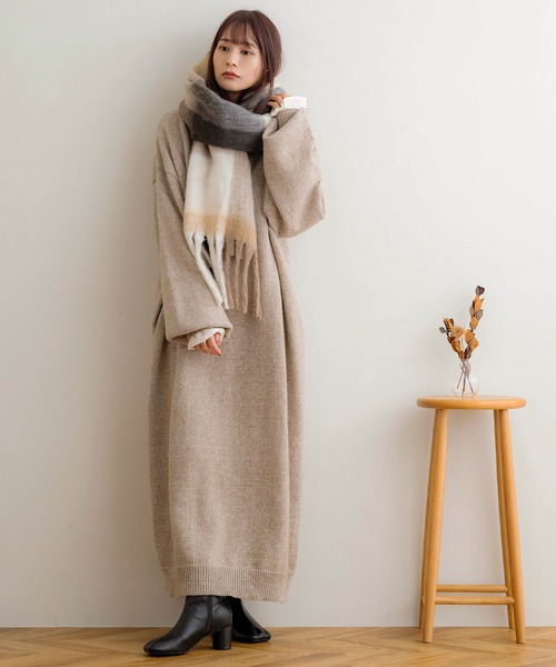 「NOAHL」 マフラー FREE ブラウン レディース_画像7