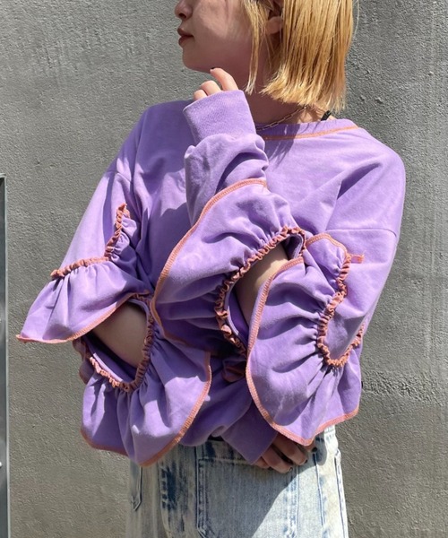 「HELLO.SANFRANCISCO」 長袖カットソー FREE グレー レディース_画像2