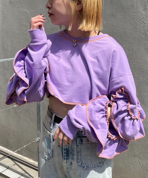 「HELLO.SANFRANCISCO」 長袖カットソー FREE グレー レディース_画像7