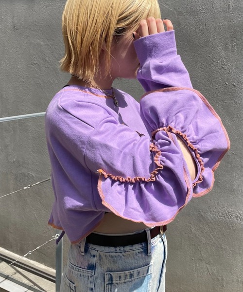 「HELLO.SANFRANCISCO」 長袖カットソー FREE グレー レディース_画像9