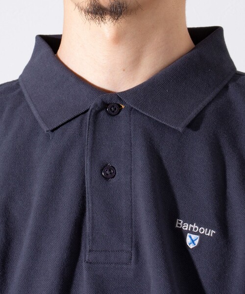 「Barbour」 半袖ポロシャツ L ネイビー メンズ_画像6