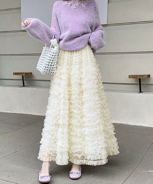 2ly2 スカート ボリュームチュールロングスカート : ZOZOTOWN Yahoo!店