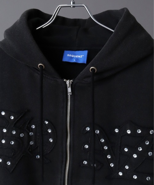 「SEQUENZ」 ジップアップパーカー M ブラック メンズ_画像2