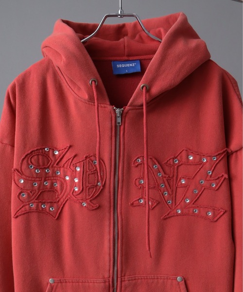 「SEQUENZ」 ジップアップパーカー M ブラック メンズ_画像4