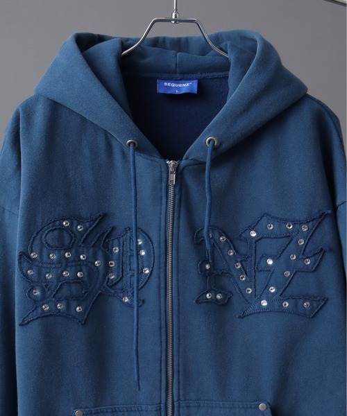 「SEQUENZ」 ジップアップパーカー M ブラック メンズ_画像5