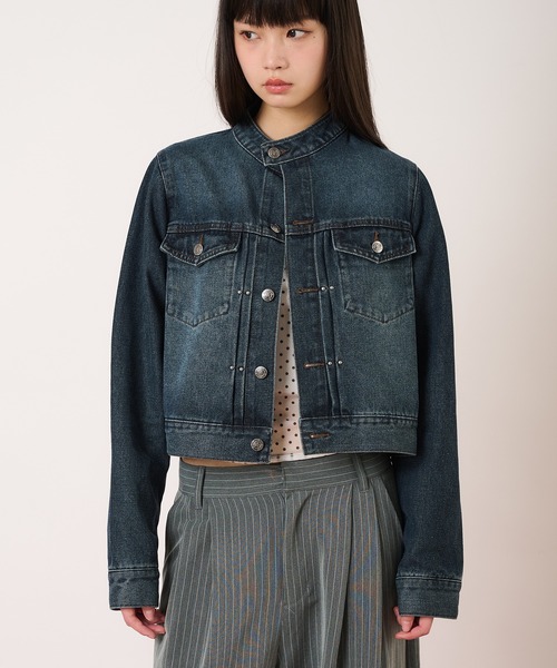hazyl ブルゾン アウター compact denim riders jacket / コンパクト