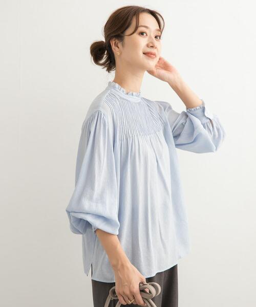 「URBAN RESEARCH DOORS」 長袖ブラウス MEDIUM ライトブルー レディース_画像7