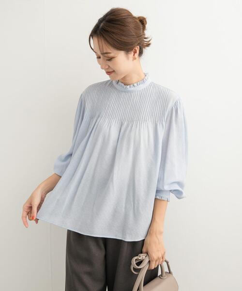 「URBAN RESEARCH DOORS」 長袖ブラウス MEDIUM ライトブルー レディース_画像8