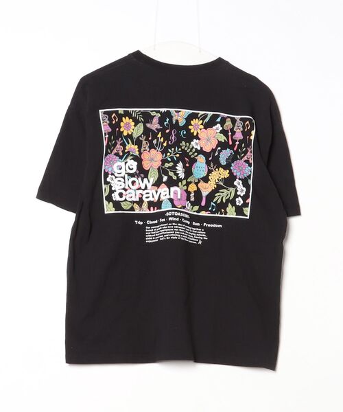 「go slow caravan」 ワンポイント半袖Tシャツ 2 ブラック レディース_画像2