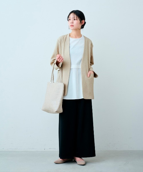 IEDIT（イディット） ジャケット ノーカラージャケット 洗えてしわに