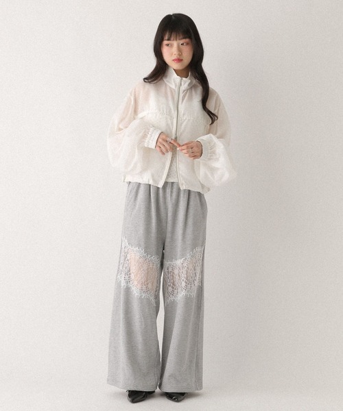 シシクイBRUSHED / HEATHER GRAY Heather（ヘザー） ブルゾン アウター ミニフリルシアーZIPブルゾン