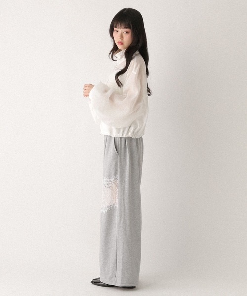 Heather（ヘザー） ブルゾン アウター ミニフリルシアーZIPブルゾン
