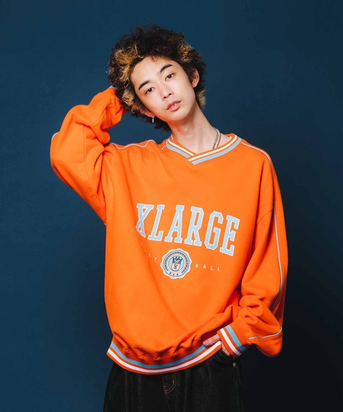 「XLARGE」 スウェットカットソー L オレンジ メンズ