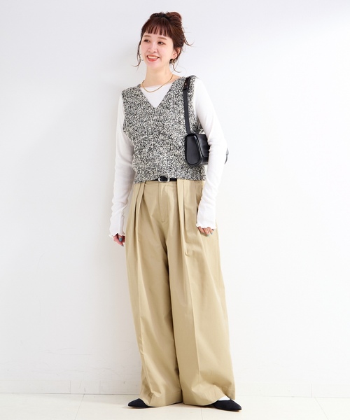 「B.C STOCK」 「Simplicite」チノパンツ MEDIUM ベージュ レディース_画像9