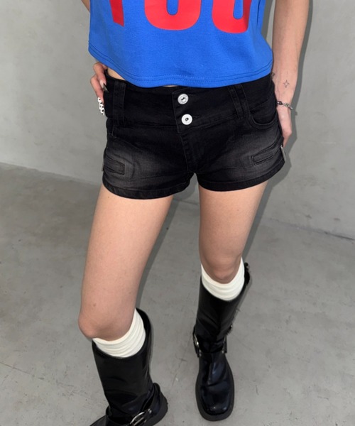 Bamm ジーンズ デニム デニムパンツ フロントジップマイクロミニ