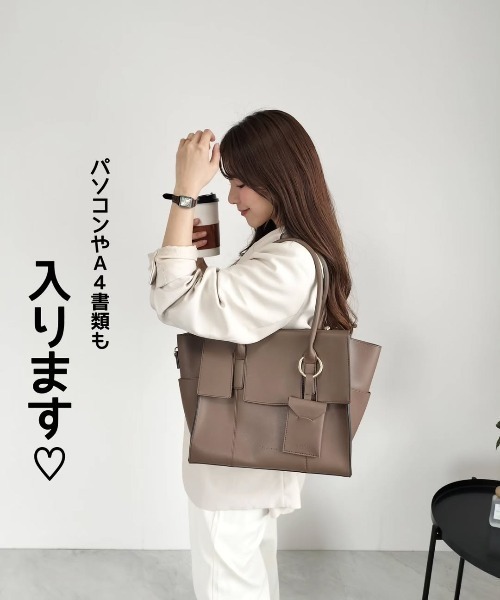 トートバッグ REAIMER「リエメ」フラップ トートバッグ ビジネス A4サイズ収納可 レディース メンズの画像