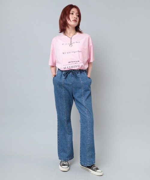 「RNA」 デニムパンツ MEDIUM ライトインディゴブルー レディース_画像4