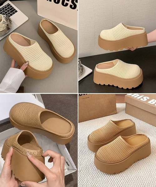 miniministore（ミニミニストア） サンダル 厚底サボサンダル ニット