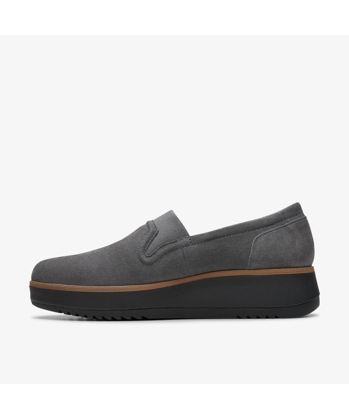 「Clarks」 スリッポン - ダークグレー レディース_画像4