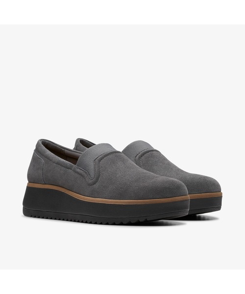 「Clarks」 スリッポン - ダークグレー レディース_画像6