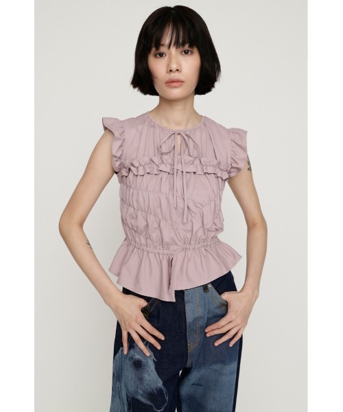 SLY（スライ） ブラウス シャツ ASYMMETRY SHIRRING TOPS