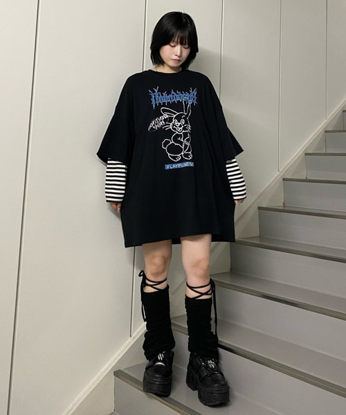 「Candy Stripper」 半袖Tシャツ FREE ブルー レディース_画像6