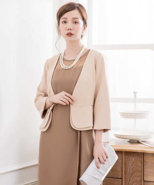 DRESS STAR カーディガン ぺプラジャケット風パーティーボレロ