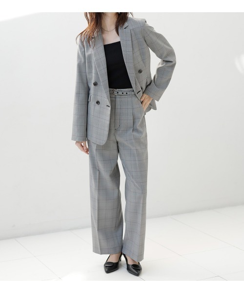 スーツ ジャケット ウォッシャブル　ダブルブレストテーラードジャケット レディース