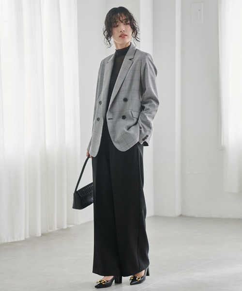 スーツ ジャケット ウォッシャブル　ダブルブレストテーラードジャケット レディース