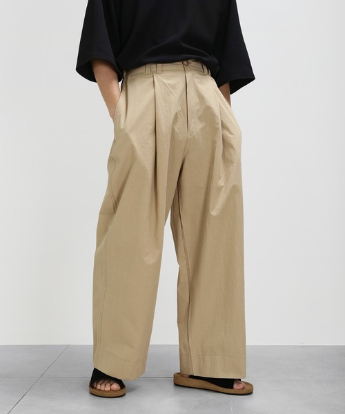パンツ サラサラ薄手のワイドパンツ 後ゴム入りタックパンツ Zozotown 通販 Paypayモール