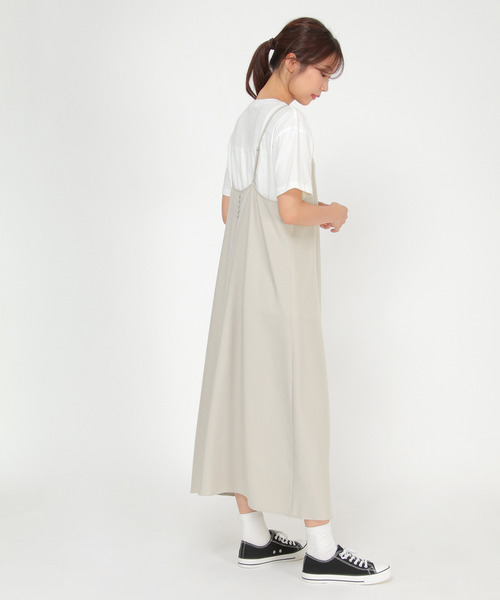 キャミワンピース＆メローTシャツセット(S(140) 黒): ジュニア