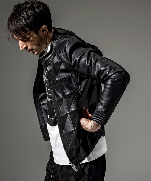 C DIEM シープレザーパッチワークライダースジャケット